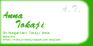 anna tokaji business card